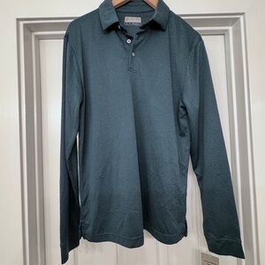 Nordstrom PGA Golf Green Polo Long Sleeves Moisture Wicking ActiveWear Men's